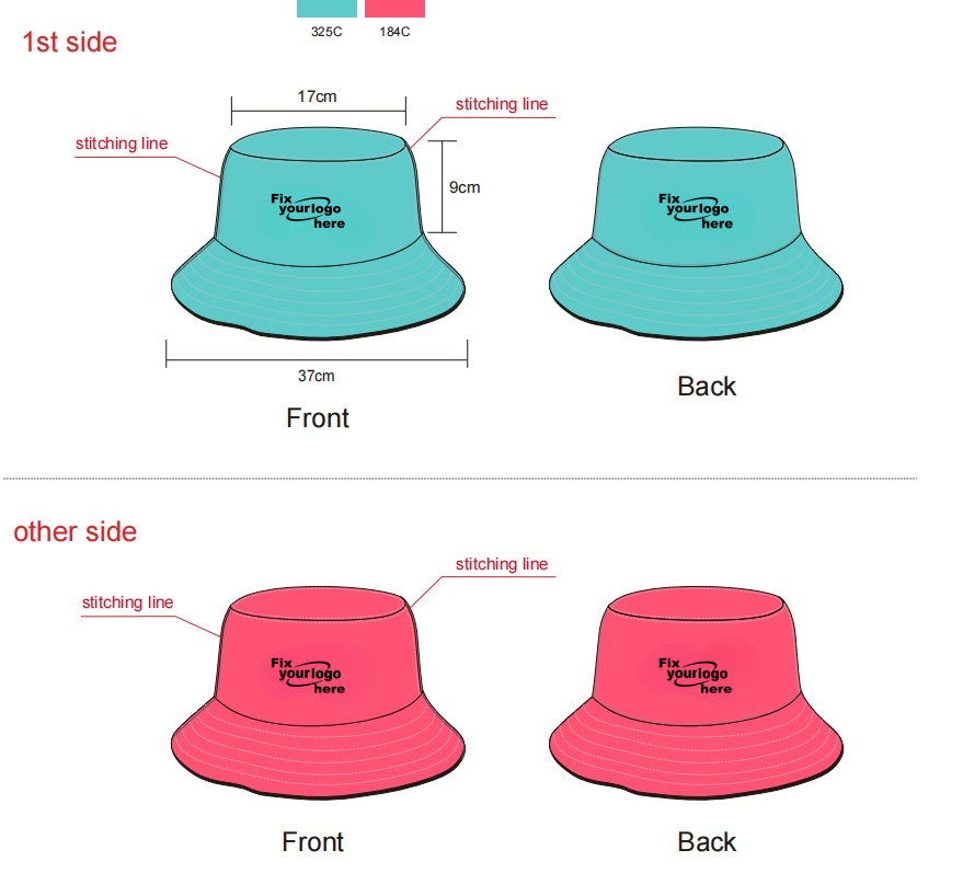 RPET RECYCLED 100% POLYESTER SUBLIMATION BUCKET HAT